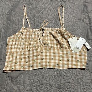 BP Beige Checkered Tank Top – Size M – NWT - Trendy Summer Staple